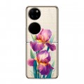 Полупрозрачный дизайнерский пластиковый чехол для Huawei P50 Pocket Цветы орхидеи