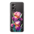 Полупрозрачный дизайнерский силиконовый с усиленными углами чехол для OPPO A96 Цветы орхидеи
