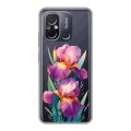 Полупрозрачный дизайнерский пластиковый чехол для Xiaomi RedMi 12C Цветы орхидеи