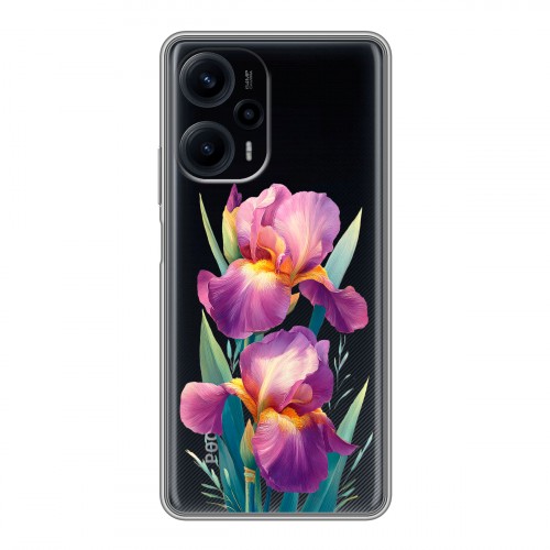 Полупрозрачный дизайнерский пластиковый чехол для XIaomi Poco F5 Цветы орхидеи