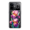 Полупрозрачный дизайнерский пластиковый чехол для Realme GT3 Цветы орхидеи