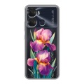 Полупрозрачный дизайнерский пластиковый чехол для Itel P40 Цветы орхидеи