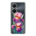 Полупрозрачный дизайнерский пластиковый чехол для Huawei Nova 11i Цветы орхидеи