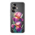 Полупрозрачный дизайнерский силиконовый чехол для Huawei Nova 11 Цветы орхидеи