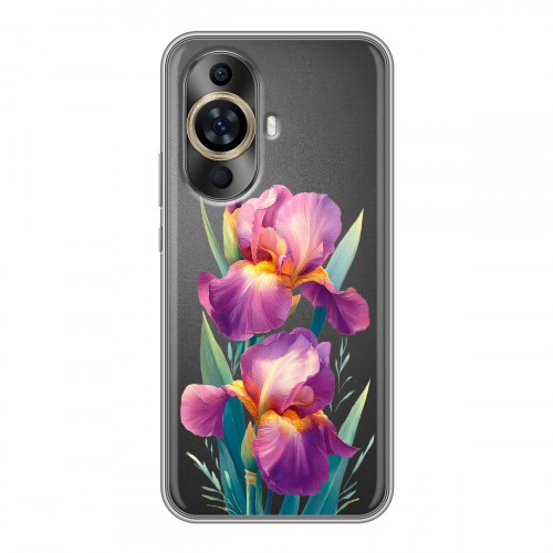 Полупрозрачный дизайнерский силиконовый чехол для Huawei Nova 11 Цветы орхидеи