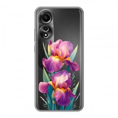 Полупрозрачный дизайнерский пластиковый чехол для OPPO A78 4G Цветы орхидеи