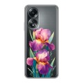 Полупрозрачный дизайнерский пластиковый чехол для OPPO A58 4G Цветы орхидеи