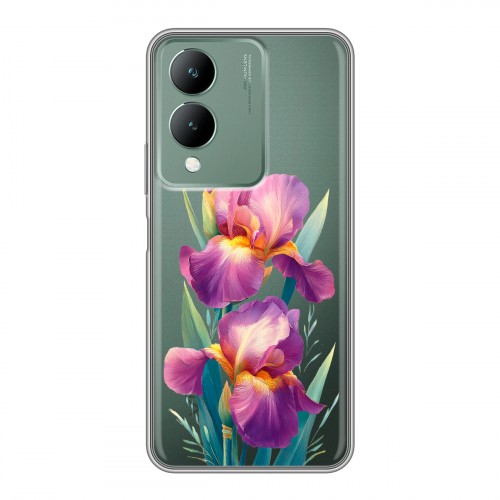 Полупрозрачный дизайнерский силиконовый чехол для Vivo Y17s Цветы орхидеи