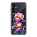 Полупрозрачный дизайнерский пластиковый чехол для Samsung Galaxy A55 Цветы орхидеи