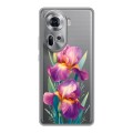 Полупрозрачный дизайнерский пластиковый чехол для OPPO Reno 11 Цветы орхидеи