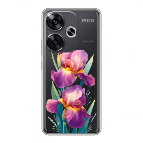 Полупрозрачный дизайнерский пластиковый чехол для Xiaomi Redmi Turbo 3 Цветы орхидеи