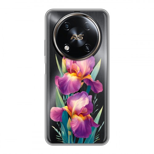 Полупрозрачный дизайнерский пластиковый чехол для Itel RS4 Цветы орхидеи