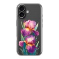 Полупрозрачный дизайнерский пластиковый чехол для Iphone 16 Цветы орхидеи
