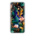 Полупрозрачный дизайнерский силиконовый с усиленными углами чехол для Vivo V17 Neo Цветы паттерн