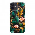 Полупрозрачный дизайнерский силиконовый с усиленными углами чехол для Iphone 12 Mini Цветы паттерн
