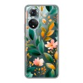 Полупрозрачный дизайнерский силиконовый чехол для Huawei Honor 50 Цветы паттерн