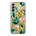 Полупрозрачный дизайнерский пластиковый чехол для Samsung Galaxy A14 Цветы паттерн