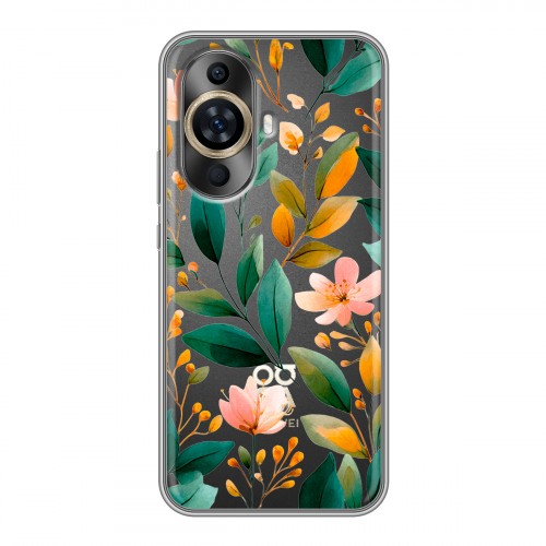 Полупрозрачный дизайнерский силиконовый чехол для Huawei Nova 11 Цветы паттерн