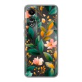 Полупрозрачный дизайнерский пластиковый чехол для OPPO A78 4G Цветы паттерн