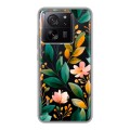 Полупрозрачный дизайнерский пластиковый чехол для Xiaomi 13T Цветы паттерн