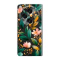 Полупрозрачный дизайнерский пластиковый чехол для OPPO Find N3 Цветы паттерн
