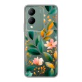 Полупрозрачный дизайнерский силиконовый чехол для Vivo Y17s Цветы паттерн
