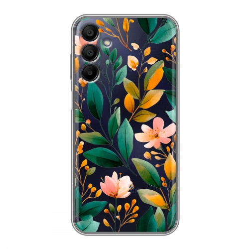 Полупрозрачный дизайнерский пластиковый чехол для Samsung Galaxy A15 Цветы паттерн