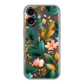 Полупрозрачный дизайнерский пластиковый чехол для Iphone 16 Цветы паттерн
