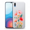 Полупрозрачный дизайнерский пластиковый чехол для Vivo V11 Цветы