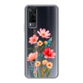 Полупрозрачный дизайнерский пластиковый чехол для Vivo Y31 Цветы
