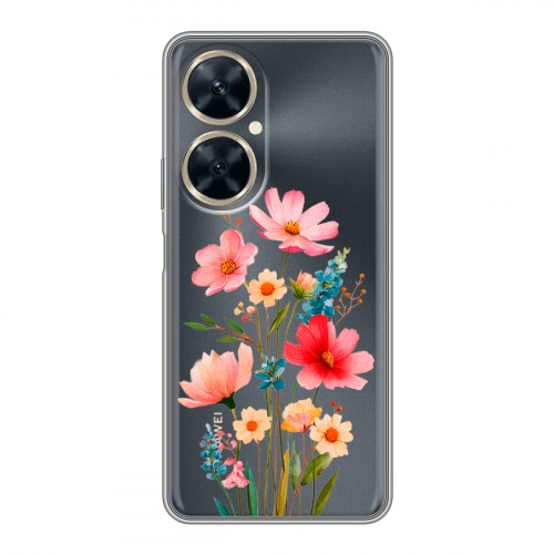 Полупрозрачный дизайнерский пластиковый чехол для Huawei Nova 11i Цветы