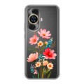 Полупрозрачный дизайнерский силиконовый чехол для Huawei Nova 11 Цветы