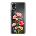 Полупрозрачный дизайнерский пластиковый чехол для OPPO A78 4G Цветы