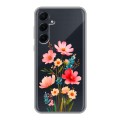 Полупрозрачный дизайнерский пластиковый чехол для Samsung Galaxy A55 Цветы