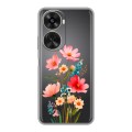 Полупрозрачный дизайнерский пластиковый чехол для Huawei Nova 11 SE Цветы