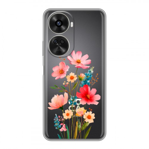 Полупрозрачный дизайнерский пластиковый чехол для Huawei Nova 11 SE Цветы