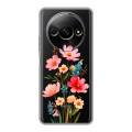Полупрозрачный дизайнерский пластиковый чехол для Xiaomi RedMi A3 Цветы