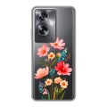 Полупрозрачный дизайнерский пластиковый чехол для OnePlus Nord N30 SE 5G Цветы