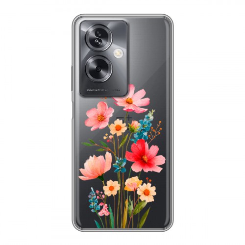 Полупрозрачный дизайнерский пластиковый чехол для OnePlus Nord N30 SE 5G Цветы