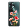 Полупрозрачный дизайнерский пластиковый чехол для Oppo Reno 11F Цветы