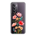 Полупрозрачный дизайнерский пластиковый чехол для OPPO Reno12 Pro Цветы