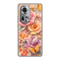 Полупрозрачный дизайнерский пластиковый чехол для OPPO Reno 11 Цветы и бабочки