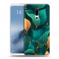 Полупрозрачный дизайнерский пластиковый чехол для Meizu 16th Plus Листья и золото