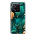 Полупрозрачный дизайнерский пластиковый чехол для Xiaomi 13T Листья и золото