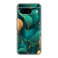 Полупрозрачный дизайнерский пластиковый чехол для Google Pixel 8 Листья и золото