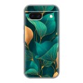 Полупрозрачный дизайнерский пластиковый чехол для Google Pixel 8a Листья и золото