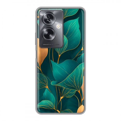 Полупрозрачный дизайнерский пластиковый чехол для OnePlus Nord N30 SE 5G Листья и золото