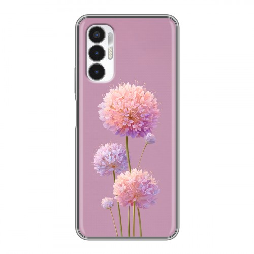 Полупрозрачный дизайнерский пластиковый чехол для Tecno Pova 3 Цветы