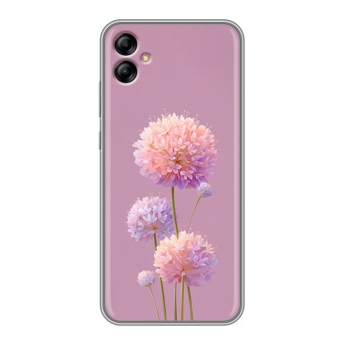 Полупрозрачный дизайнерский силиконовый чехол для Samsung Galaxy A04e Цветы