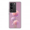 Полупрозрачный дизайнерский силиконовый с усиленными углами чехол для Vivo V29 Цветы